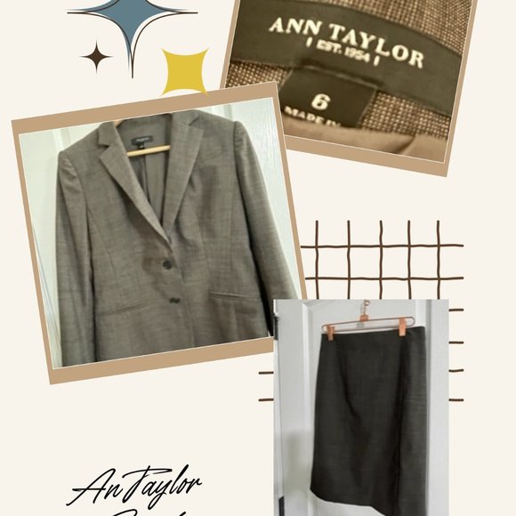 Ann Taylor Suit, taupe, size 6 - Picture 1 of 2